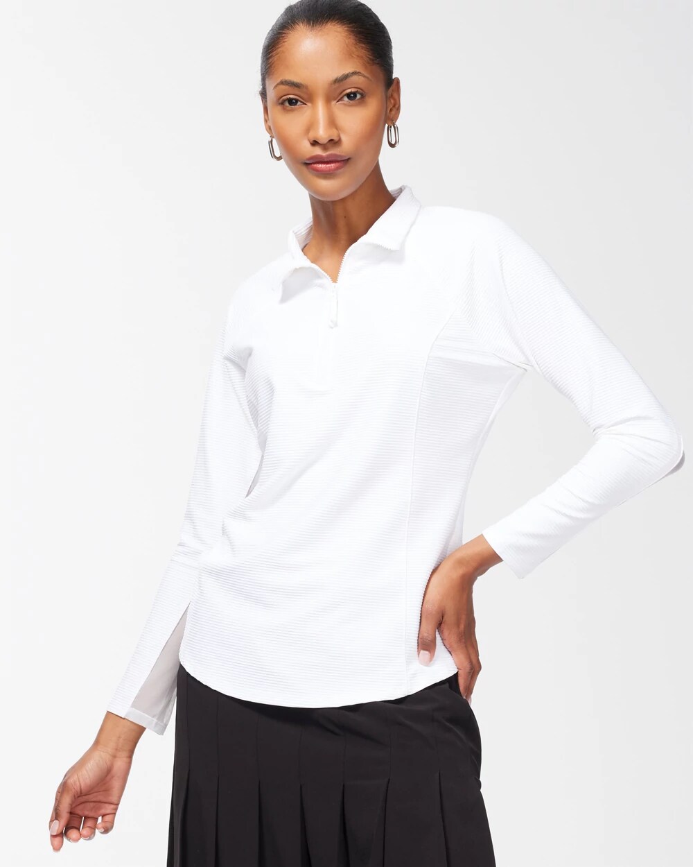 Zenergy® Mesh Detail Zip Pullover | Chico's Zenergy® Mesh Detail Zip Pullover | Chico's